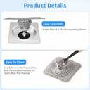 2 x Premium Silicone Shower Drain Cover Hair Catcher, 3 Pack with Clean-Out Tool & Drain Clog Remover, Bathroom Sink Strainer - Flexible & Durable for Tub Shower, Bath, Laundry