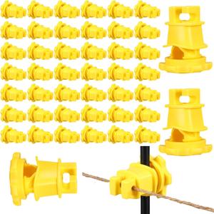 Frienda 100 Pcs Electric Fence Wire Insulators Screw Round Post Insulator Fence Wire Holding Insulator Post Clips Insulators for Farm Garden Pet Containment Animal Husbandry Electronic (Yellow)