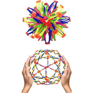 Expandable Breathing Ball for Stress Relief - From 5.5 to 10.2 inch Expandable Ball Sphere with Smooth Edges and Colorful Design - Weatherproof and Odor-Free Breathing Toy for Breathwork Exercises
