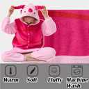 Unisex Children Animal Onesie Pajamas,Kids Flannel Halloween Cosplay Costume/Homewear/Sleepwear (Pink)