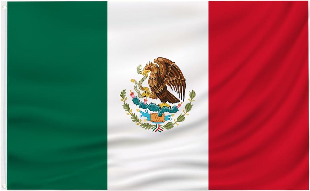 Mexican flag 3x5 FT Mexico FLAG Polyester outdoor indoor Canvas Header and Double Stitched with two Brass Grommets