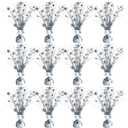 12 Pack Metallic Sliver Foil Spray Centerpieces Stars Brust Table Centerpieces for Wedding Birthday Anniversary Holiday Party Decor, Metallic Star Balloon Wights for Party, Decor for Party