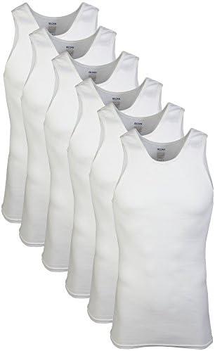 Gildan Men's A-shirt Tanks, Multipack, Style G1104, White (5 Pack), Small