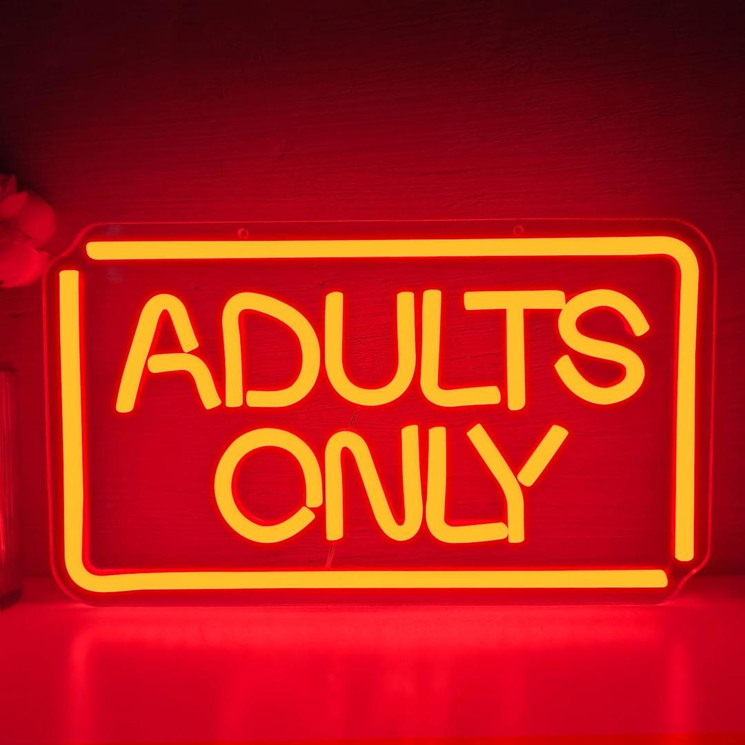 Adults Only Neon Sign Dimmable Usb Powered Sexy Led Sign Business Light Up Sign Neon Lights for Bedroom Adult Space Hotel Man Cave Bar Led Wall Decor