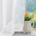 Semi Voile White Sheer Outdoor Curtains for Patio 6 Pcs 110x84 In