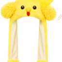 Animal Hat with Moving Ears Jumping Pop Up Beating Plush Cap Holiday Cosplay Dress Up Crazy Funny Gift for Kids