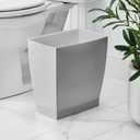 iDesign Small Plastic Bathroom Trash Can, Slim Rectangle, 4-Pack | Garbage Bin
