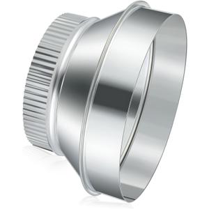 7 Inch to 6 Inch Duct Reducer Increaser Galvanized Steel Air Duct Adapter Round Crimped Pipe Connector Fitting Coupling for HVAC Ventilation Systems