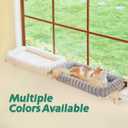 Zakkart SnugCloud Cat Window Perch with 4-Sided Bolster - Orthopedic Cat Hammock for Window Sill - Solid Hardwood & Metal Frame - Window Seat for Pets (Natural Color Wood w/White Bed, Medium)