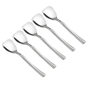 Idomy Set of 12 Stainless Steel Dessert Ice Cream Spoons, 5.51-INCH