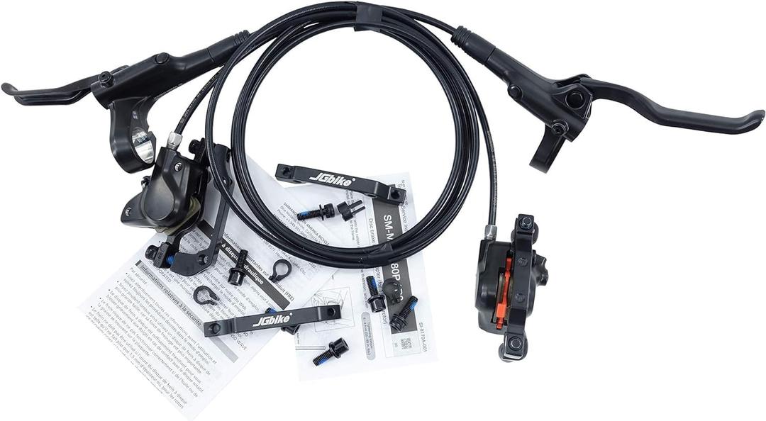 JGbike Shimano MT200 MTB Hydraulic Disc Brake Set for Mountain Bike Bicycle MTB XC Trail, e-Bike, Fat Bike, The Best Upgrade kit for Mechanical Disc Brake (FULL SET_800mm/1500mm hose)