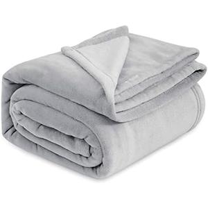 Bedsure Fleece Blankets King Size Light Grey - Bed Blanket Soft Lightweight Plush Cozy Fuzzy Luxury Microfiber, 108x90 inches