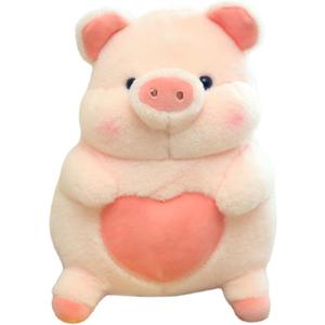 Plush Pig Stuffed Animals Soft Toys Holding Love Heart Dolls Gifts for Girls Girlfriend Lover Pink 8 Inches