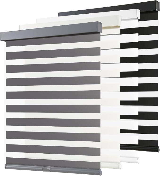 AOSKY Cordless Zebra Blinds for Indoor Windows, 35" W x 84" H, Grey