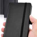 AISBUGUR Pack of 2 Notebook A6 Small Pocket Notebook 9 x 14 cm, Executive Hardcover Total 320 Pages Thick Paper with Inner Pockets, Mini Notebooks (Black)
