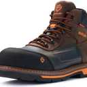 SUREWAY Composite Toe Heavy Duty Waterproof Work Boot, Mens 6" Welt Oil/Slip Resistant Dual-Density Comfortable Outsole Leather Construction Industrial Safety Lace Up Work Boots - Brown (9.5)