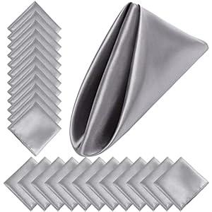 Aneco 24 Pieces Satin Napkin Square 20 x 20 Inches Dinner Napkins Weddings Party Napkin Soft Table Napkins for Romantic Weddings Party Dinner Decoration