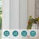 Deep Dream Grommet Semi-Sheer Boho Curtains 84 Inch Length 2 Panels for Living Room, Linen Blend Tassels Farmhouse Curtains with Embroidery for Bedroom (52" W x 84" L, 2 Panels, Off White)