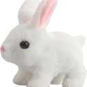 A-SZCXTOP Easter Hopping Rabbit Electronic Interactive Pet Plush Bunny Toys with Sounds Movements Animated Walking Wiggle Ears Twitch Nose for Toddlers Kids (White)