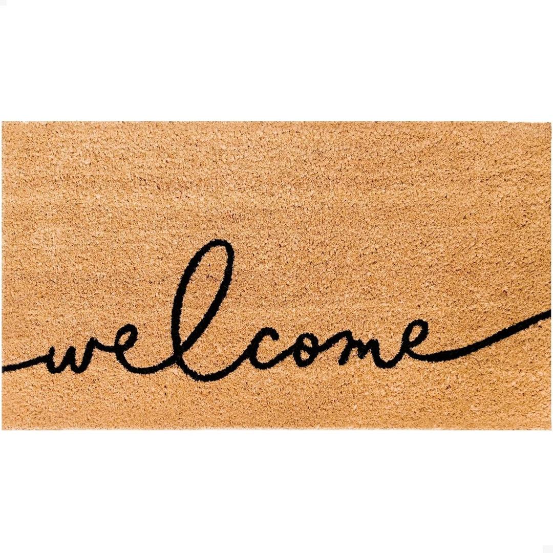 THEODORE MAGNUS Door Mat  Coir Doormat for Outdoor Entrance, Durable Welcome Mat with Non-Slip Backing, Perfect for Front Door and Entryway - Outdoor/Indoor - Warm Greeting - 17" x 30" (1'5" x 2'6" (Rectangular))