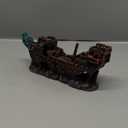Little Aquarium Shipwreck Sunken Pirate Ship War Boat Fish Tank Decorations for Betta (Medium)