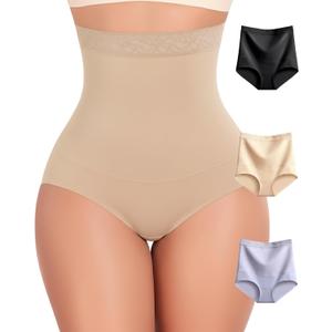 FINETOO Womens Tummy Control Shapewear Underwear High Waisted Seamless Panties Girdle Full Coverage Postpartum Briefs (XXL)