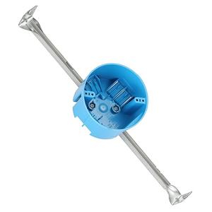XIUTE 1 Gang PVC Round Ceiling Bar Hanger Electrical Box, 4 Inch Diameter,20 cu. in,Round Electrical Outlet Box,Blue,ETL Approved,Under 50 lb Fixtures, 1PCS