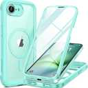 Miracase for iPhone 17e Case & iPhone 16e Case, Full-Body Phone with Built-in Glass Screen Protector, [Magnetic with MagSafe] Military Drop Proof 17 E/ 16 E Cover Bumper 6.1 inch, Mint Green