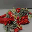 Dingion 6 Pcs 6 Inch Christmas Mini Cabinet Wreaths for Kitchen with Ribbon Bows Norfolk Pine Small Window Wreaths Garland for Door Window Farmhouse Christmas Party Decorations