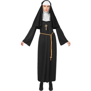 Spooktacular Creations Halloween Nun Costume Women, Nun Outfit Women, Adult Halloween Costume for Dress Up Party Cosplay (Small)