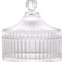 280ML/10Oz Candy Dishes Crystal Glass Candy Box with Lid Decorative Covered Food Storage Organization Sugar Bowl Cookie Jar Biscuit Jar Seasoning Jar for Home Kitchen(Clear)