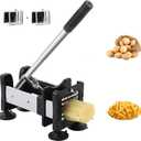 Redhoney French Fry Cutter Stainless Steel Potato Cutter With 1/2" and 3/8" Commercial Grade Blades, Vegetable Cutter Chopper for Vegetables, Cucumbers, Potatoes