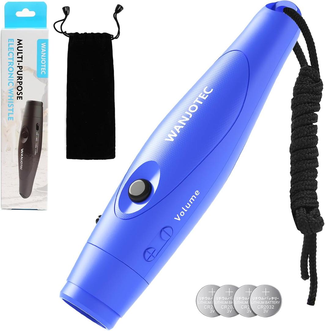 Electronic Whistle for Teacher, Whistle is 3 Tones Adjustable 130db Loudest High Volume Handheld Emergency Electric Whistles for Referee.Outdoor Sports Whistles with Lanyard (blue)