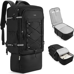 CLUCI Travel Backpack 30L, Waterproof Laptop Backpack Fits 17.3 Inch Laptop, Carry On Backpack with shoe compartment, Durable Expandable Go Bag, Large Hiking Backpack for Men WomenBlack