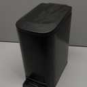 TIPGO Slim Bathroom Trash Can with Lid Soft Close, Step Pedal, 6 Liter / 1.6 Gallon Stainless Steel Trash Bin, Small Garbage Cans for Bedroom, Office, Kitchen (Matte Black)