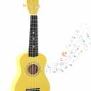 21 Inch Wooden Kids Toddler Child Children Acoustic Guitar Musical Instruments Ideal for 3-9 Year Old Boys Girls Gifts (Yellow)