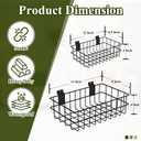 4 Pack Slatwall Baskets Set, Heavy Duty Slatwall Baskets, Metal Slat Wall Shelves Accessories, 2 PCs 13 x 8 x 4 Inch, 2 PCs 12.4 x 6.5 x 4 Inch, Black
