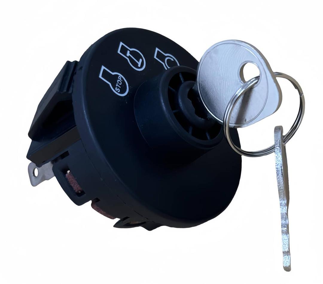 Starter Ignition Key Switch Replaces for Exmark Toro 137-4101 - 117-2222 Grandstand, Grand Stand - Vantage VT VTS VTX - Timecutter Z4200 Z4235 Z5060 Z4202 2 Umbrella Key & Free Carabiner