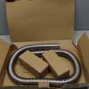 48" Flexible Radiator Hose Stainless Steel Engine Cooling Water Hose Kit Universal Water Hoses Adapter with Chrome Cap Clamp (Silver)