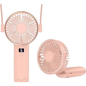 Portable Handheld Fan, Handheld Folding Desktop Dormitory Small Fan, 180 Foldable Personal Fans, USB Rechargeable Mini Hand Fans for Travel/Outdoor (Purple)