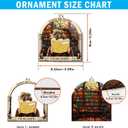 6 x Reading Girl Ornaments, Acrylic Wood Printed Over Ornament for Christmas Tree Hanging Decor, Gift Idea for Reading Lover 3.29 Inches