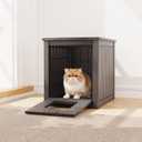 Litter Box Enclosure, Waterproof & Weatherproof Plastic Cat House for Indoor Outdoor Use, Multi-Functional Hidden Litter Box Furniture for Living Room, Backyard, Patio, Garage