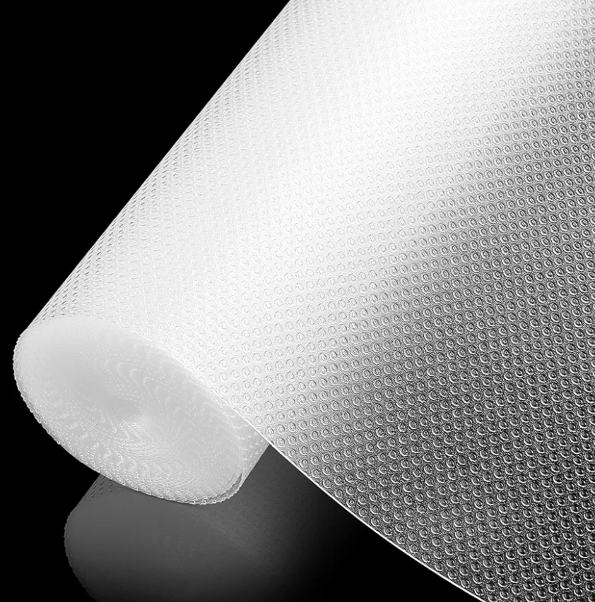 ALIUNI 100% EVA Shelf Liner for Kitchen Cabinet, 20" x 240" Drawer Liners Non Adhesive Non Slip Waterproof Plastic Paper, Dresser Pantry Bathroom Refrigerator Protector, Clear