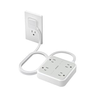 TESSAN 900J Surge Protector Power Strip, 4 Widely Spaced Outlets with 1 Ft Flat Plug Extension Cord, Small Charging Station for Home, Office, Dorm Room and Work from Home, Gray