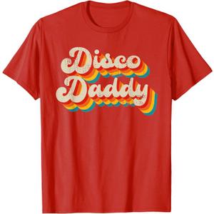 Disco Costume 70s Vintage Men Women Retro Disco Daddy T-Shirt, L