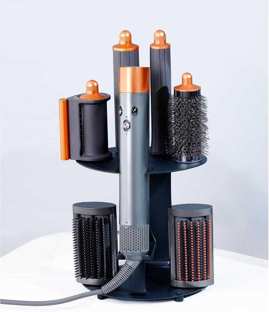Curling Iron Holder Attachments Compatible with Dyson Airwrap Organizer Stand on Desktop, Hair Wrap Storage Rack Accessories Wall Mounted for home/Bathroom