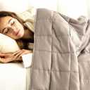 Luna Weighted Blanket - 100% Lyocell Rayon - 15lb Queen 60" x 80" Beige - Imported 