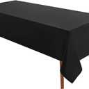 VidaFete 60*84inch Rectangle Tablecloth Polyester Table ClothStain Resistant and Wrinkle Polyester Dining Table Cover for Kitchen Dinning Party Wedding Rectangular Tabletop Buffet Decoration(Black)