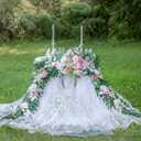Lisuun 9FT Wedding Arch Flower Garland, Handmade Wedding Table Decorations,Head Table Floral Decor for Noble and Charming Wedding Ceremony, Dusty and Blush