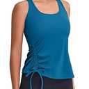 Blooming Jelly Womens Workout Tank Tops Racerback Athletic Shirts Running Gym Clothes 2025 (X-Large, Blue Green)